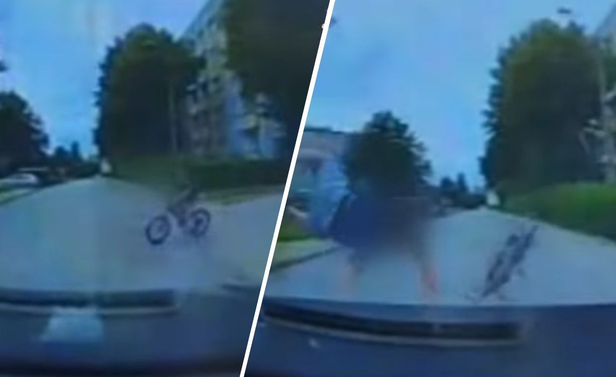 Szokujące nagranie z Jaworzna. 7-latek wjechał wprost pod bmw