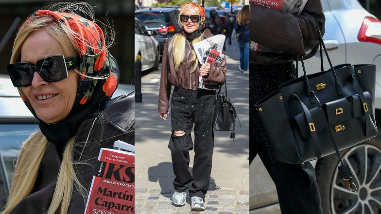 Monika Olejnik przemierza Warszawę w kurtce za 20 tysięcy złotych i z torebką za 15 tys.