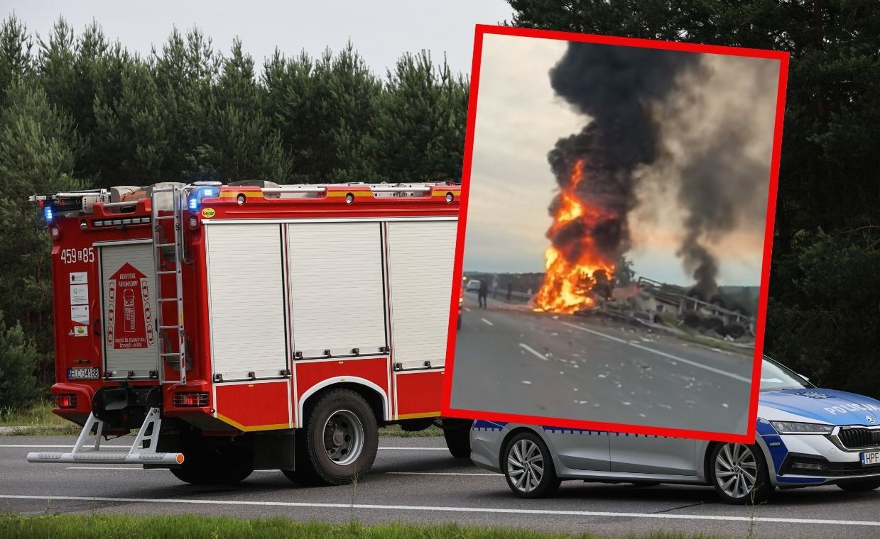 Ciężarówka w ogniu. Gigantyczny pożar na drodze S5