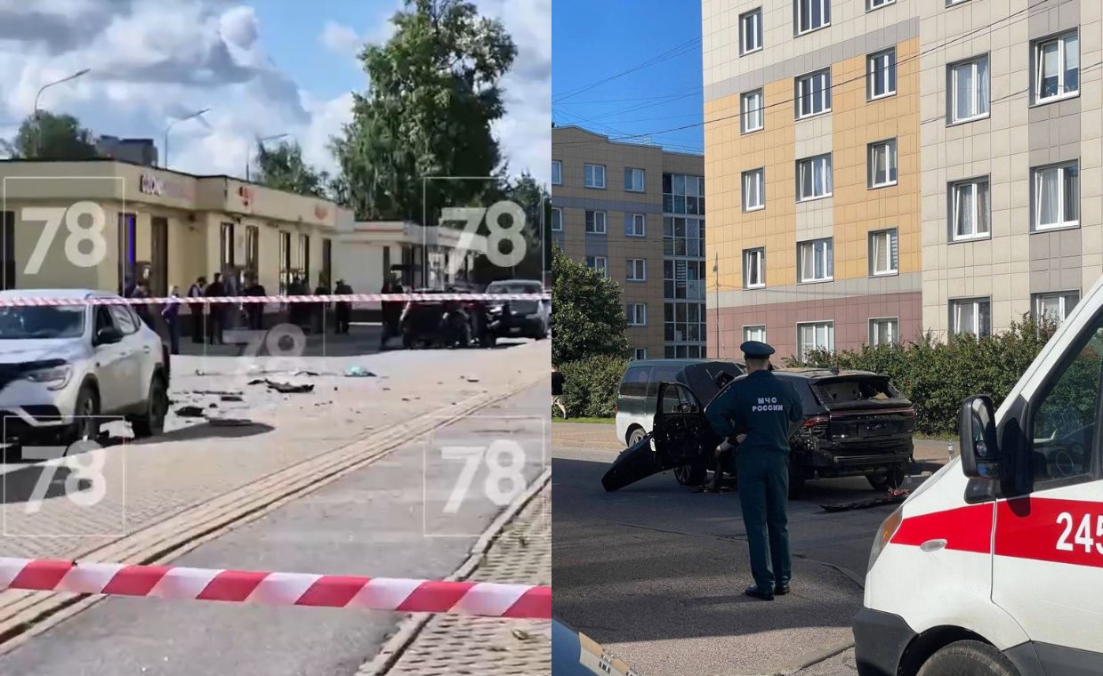 Bomba w aucie. W Petersburgu zginął oficer, jego żona walczy o życie
