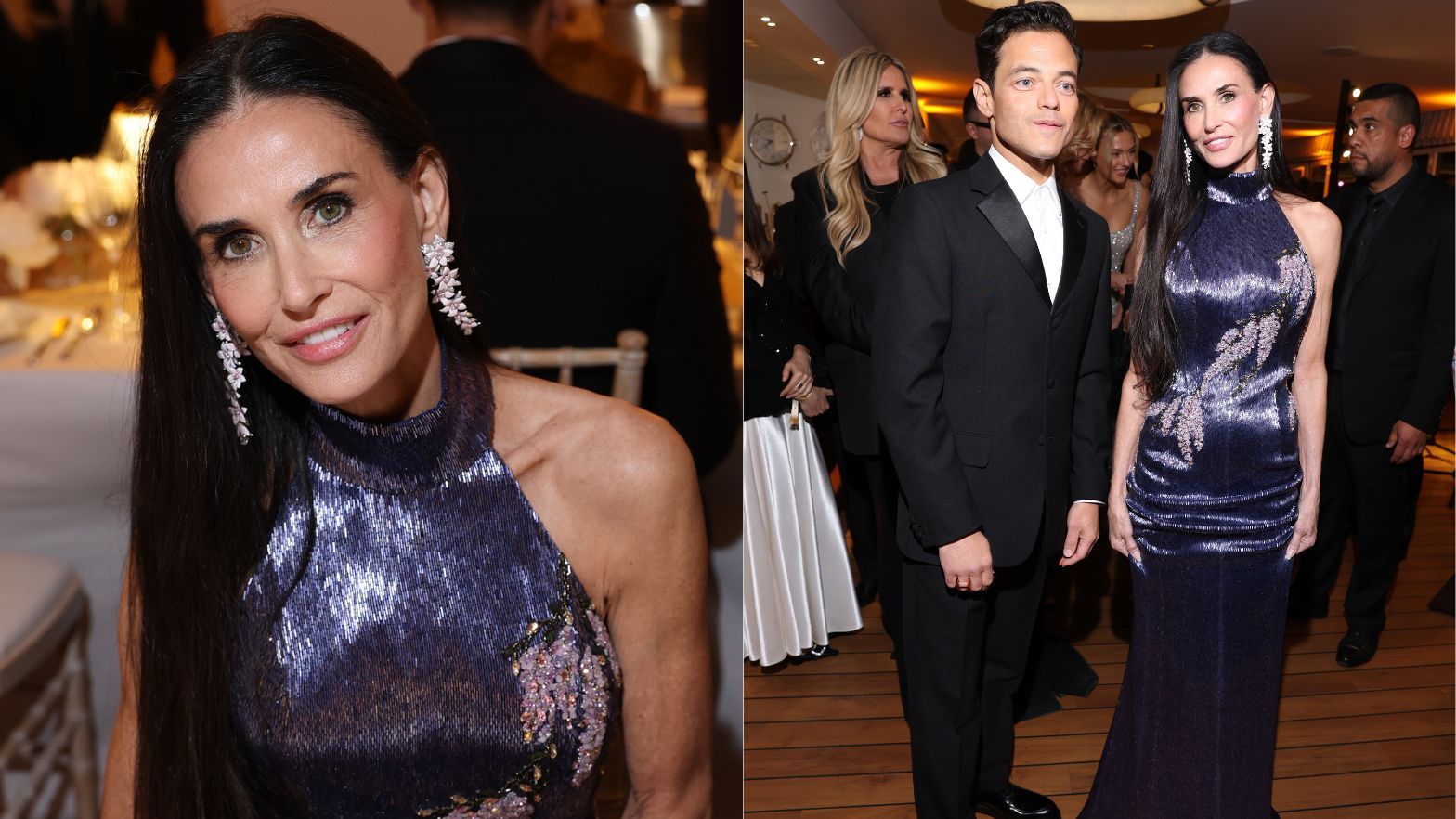 Posągowa Demi Moore olśniewa w fioletowej sukni na gali w Cannes. Ikona? (ZDJĘCIA)