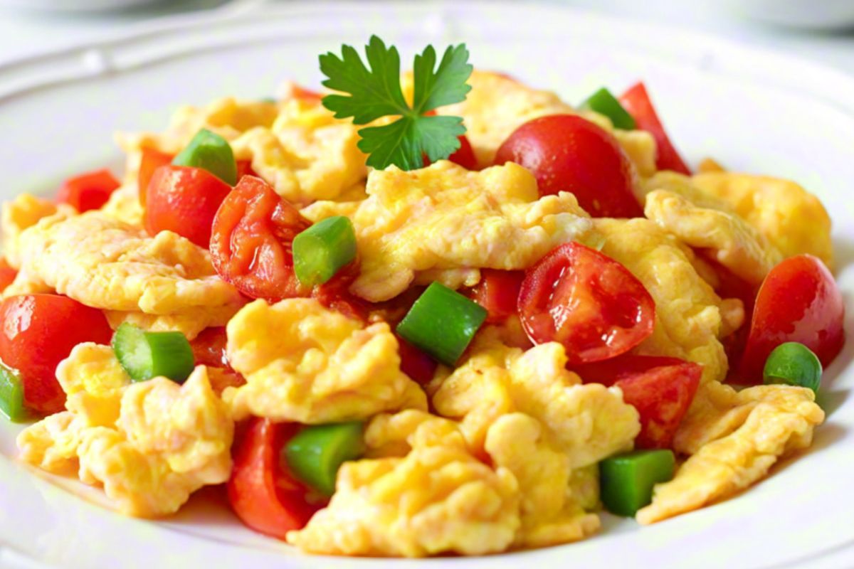 Jajecznica z tymi dodatkami smakuje wybornie. Ale najważniejsze jest to, iż staje się o wiele zdrowsza