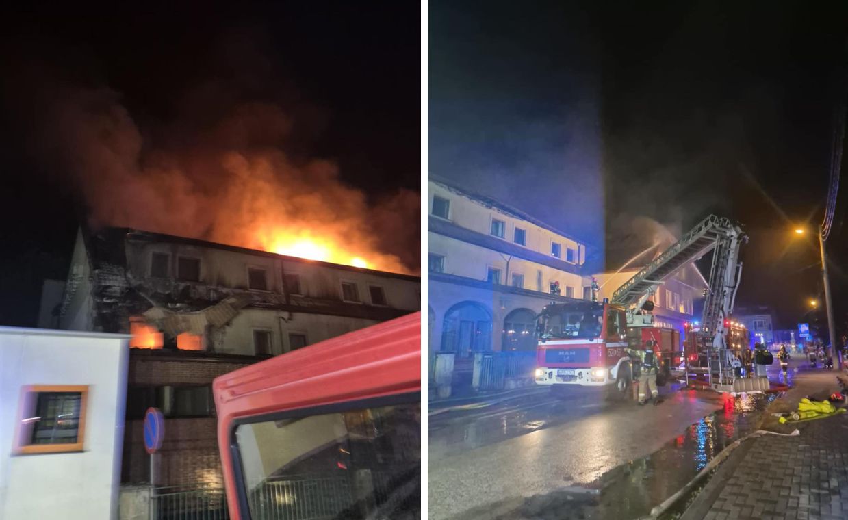 Pożar hotelu. Ludzie ewakuowali się przed przybyciem strażaków