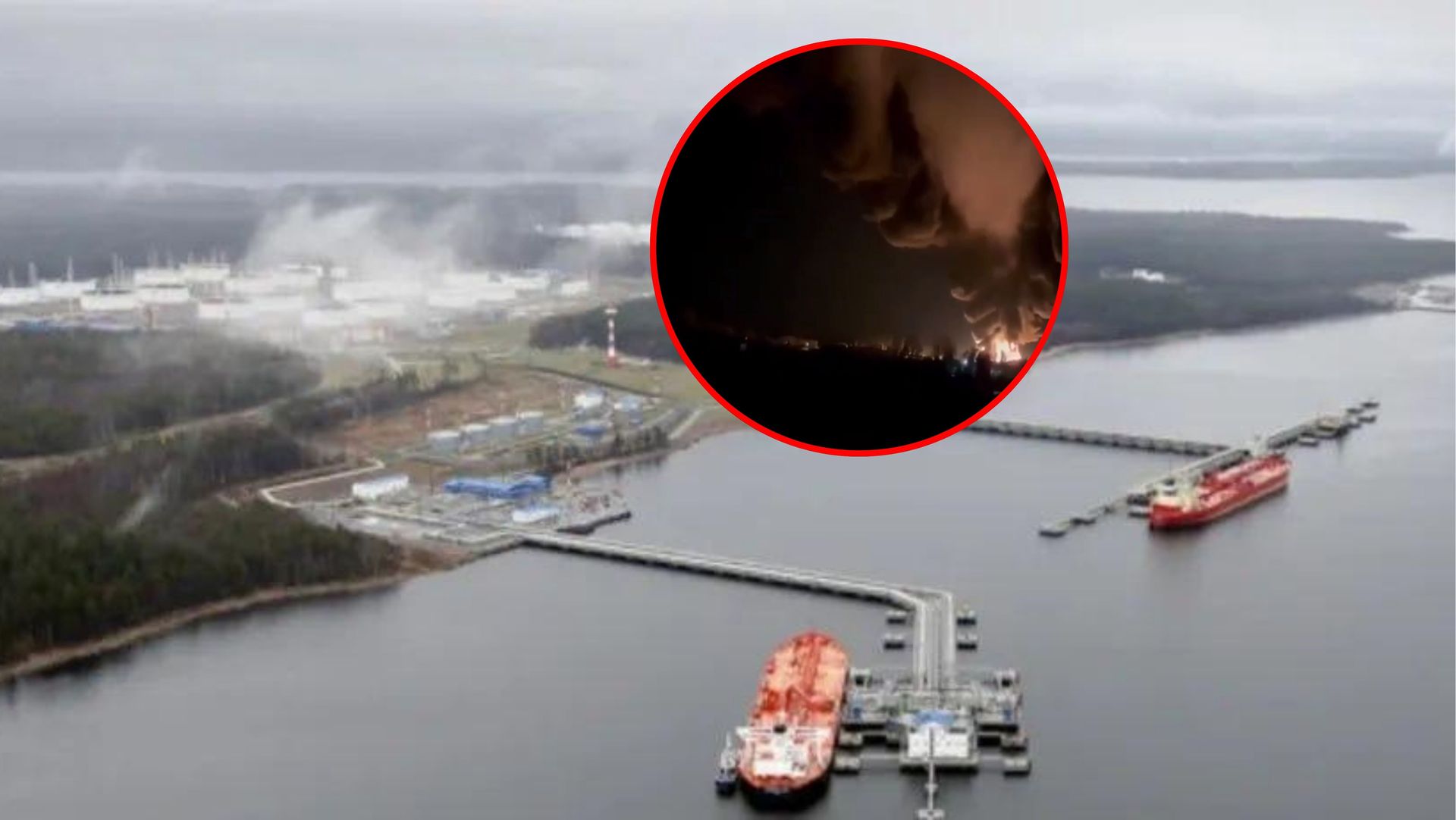 Atak dronów na port w Primorsku. Statek został trafiony