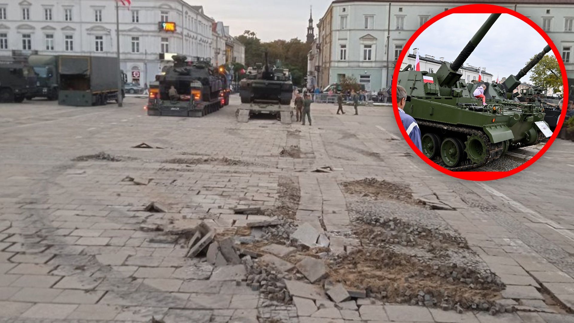 Rynek w Kielcach uszkodzony. Ale wojsko naprawiło, co zepsuło