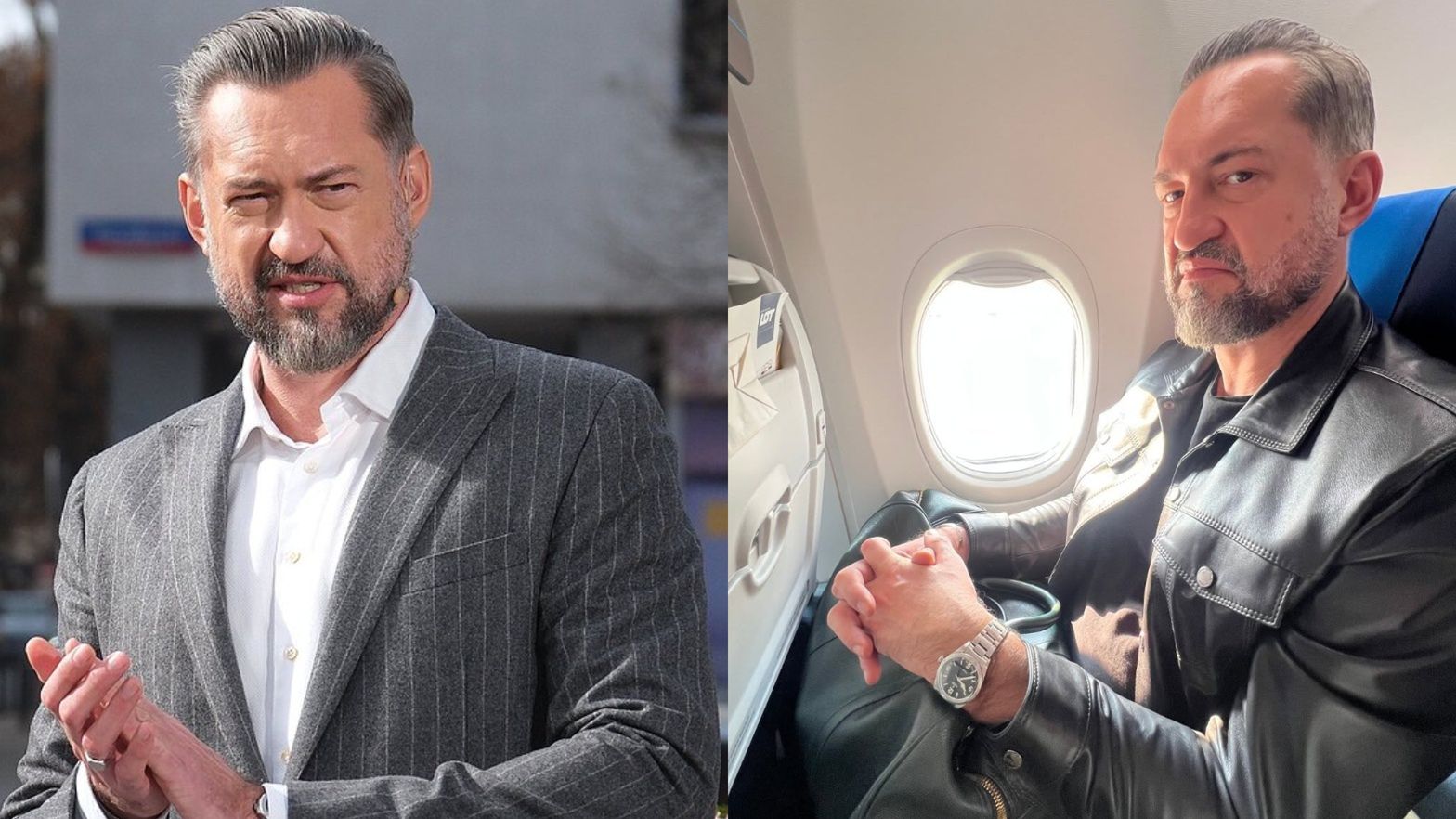 Marcin Prokop i jego wielgaśne nogi narzekają na brak miejsca w samolocie. Linie lotnicze interweniują