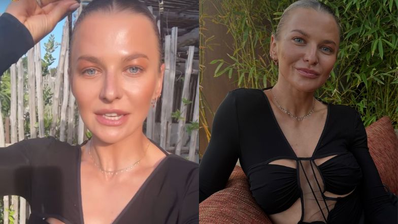 Odziana w czarną mini Anna Lewandowska zdaje relacje z "letniego wypadu". Klasa?