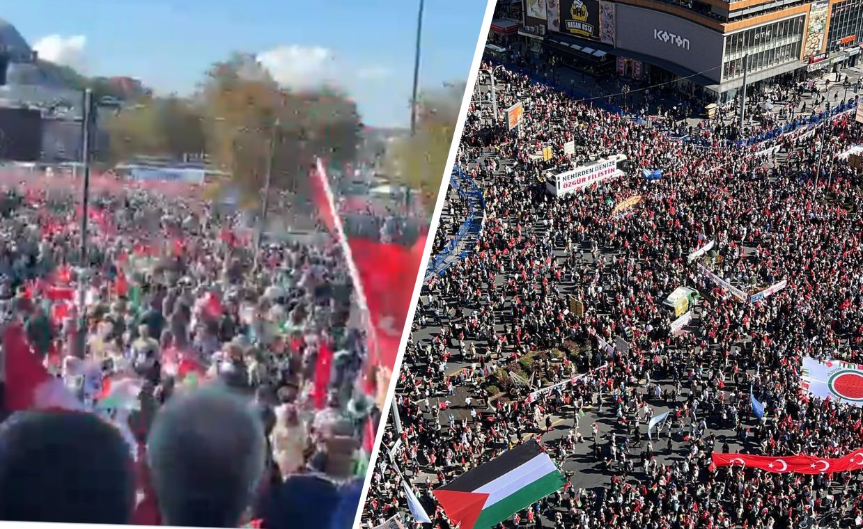 Propalestyńskie marsze w Turcji. Na ulicach setki tysięcy ludzi