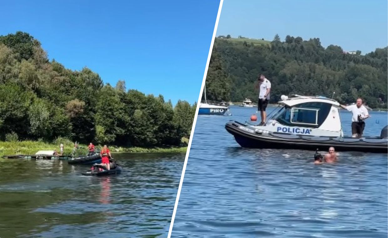 Dramat nad jeziorem. Kobieta spadła ze skutera. Utonęła