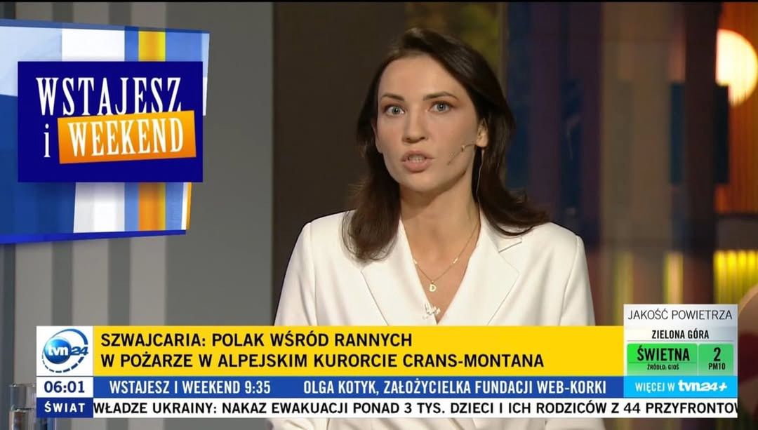 Dominika Ziółkowska prowadzi serwisy informacyjne w TVN24
