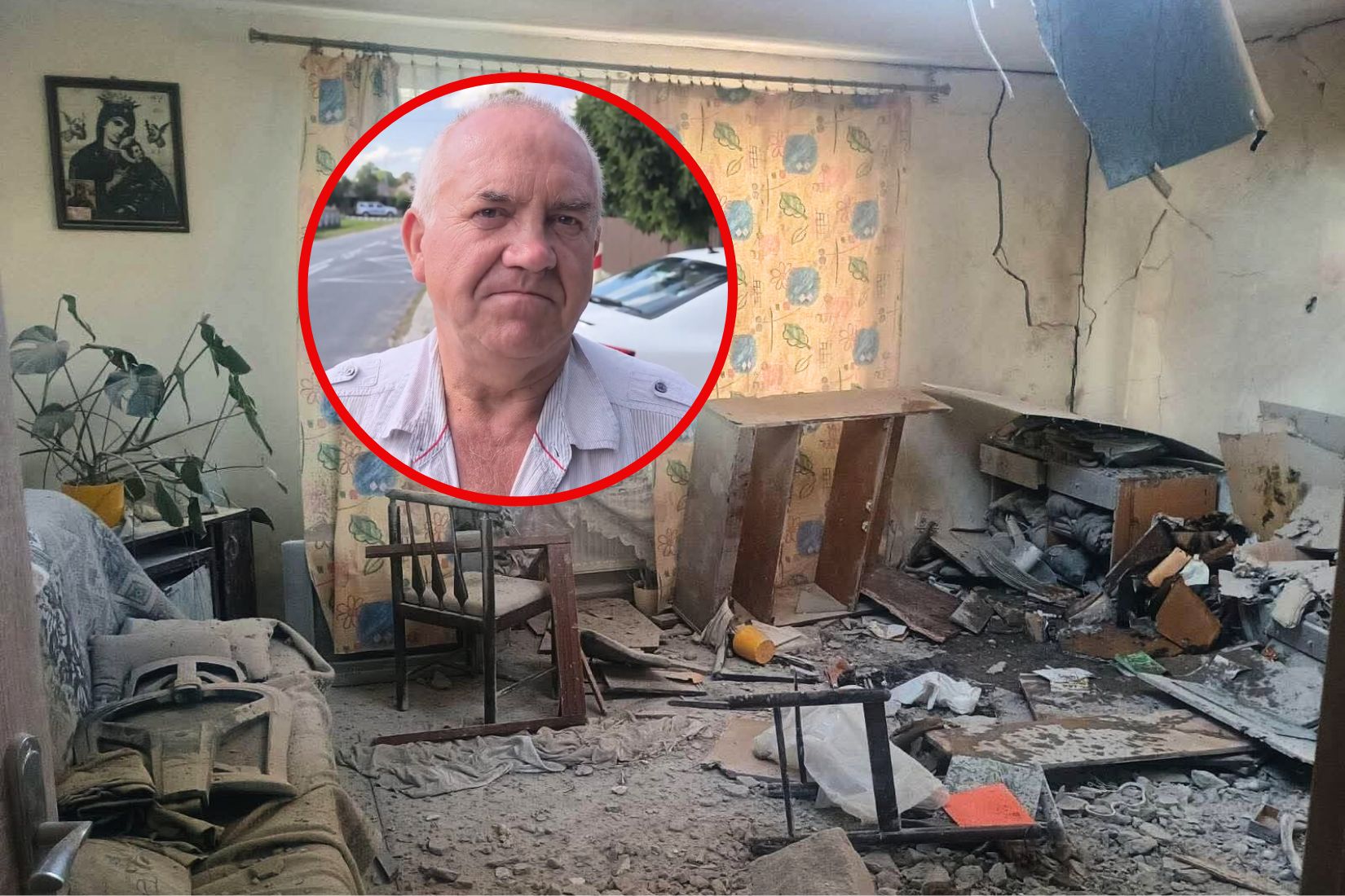 Dron zniszczył mu dom. Rozprawia się z teoriami spiskowymi