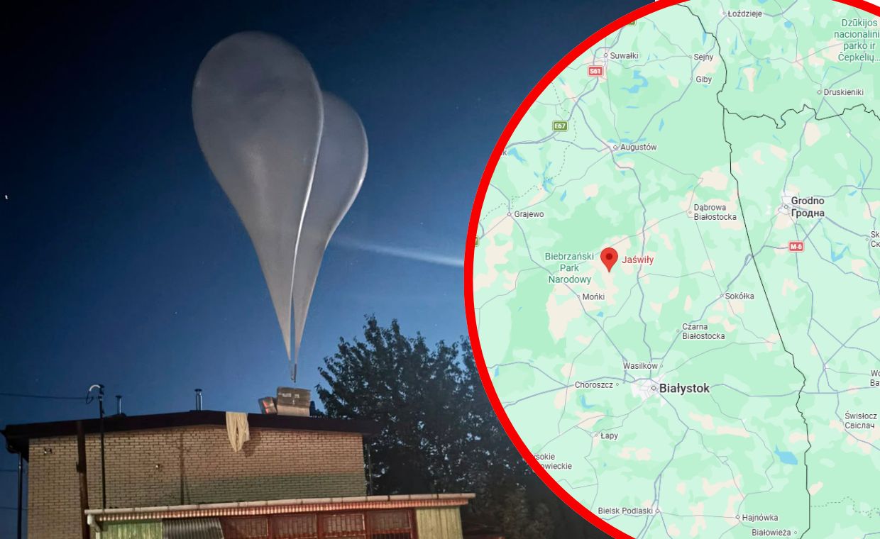 Przemytnicy zrzucili papierosy z nieba. Balony wylądowały na dachu