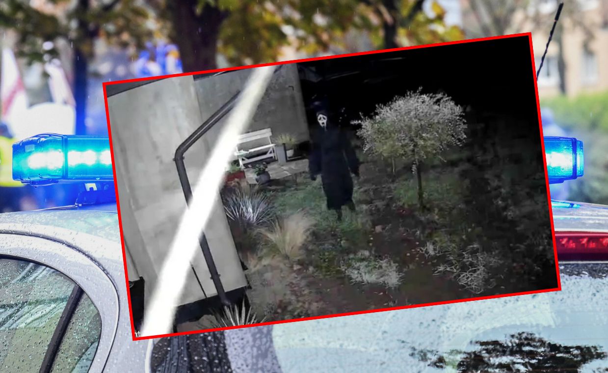 Tajemniczy gość w masce „Krzyku” straszy mieszkańców Serocka