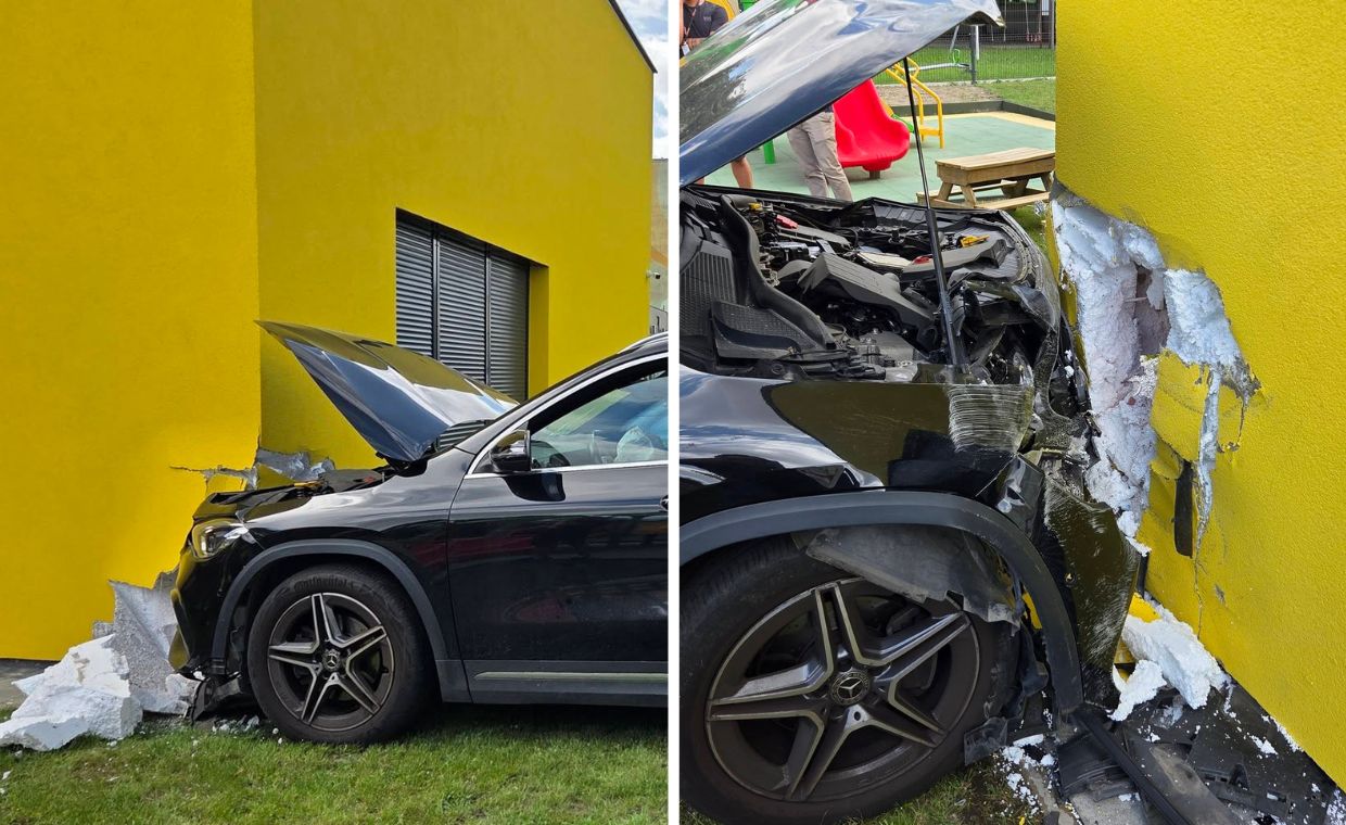 Ewakuacja w żłobku w Kutnie. Auto wjechało w budynek