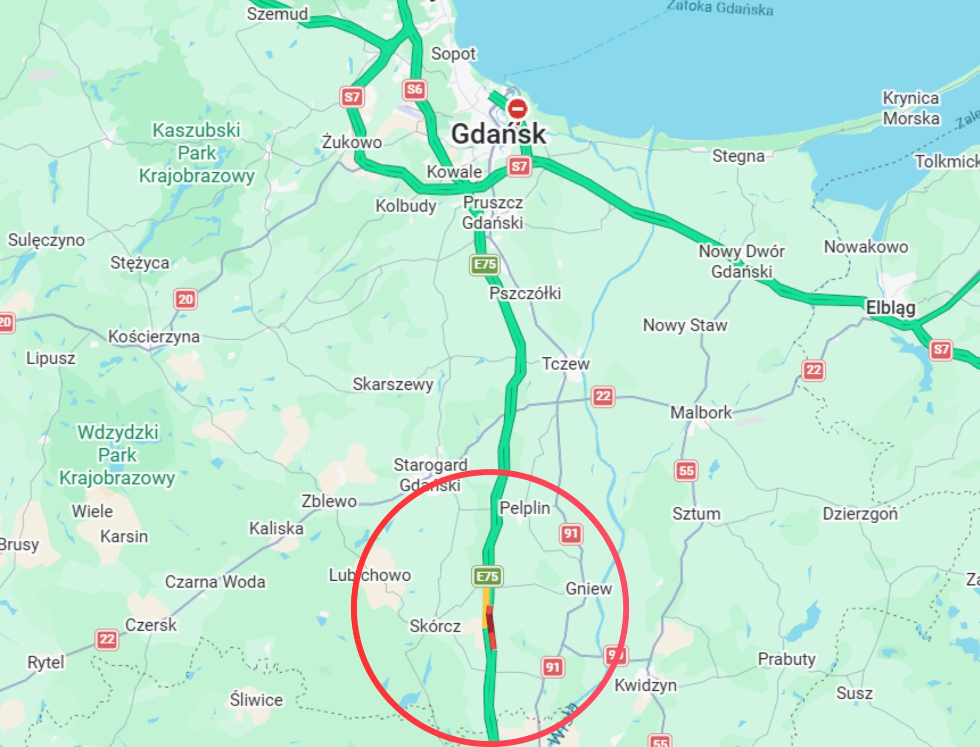 Wypadek na A1. Zablokowany pas w stronę Gdańska