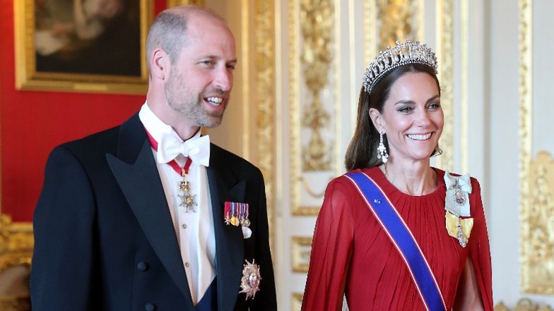 Kate Middleton i książę William meldują się na bankiecie w Windsorze. Internauci jednogłośni: "Księżna wygląda PROMIENNIE"