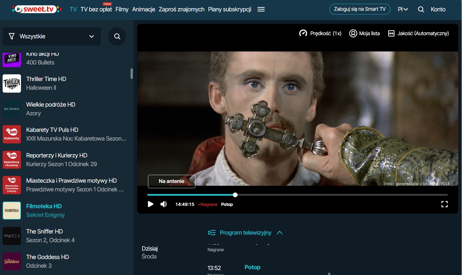 Polskie klasyki filmowe obejrzycie za darmo. Ruszyły kanały Filmoteka HD i Wielkie Podróże HD