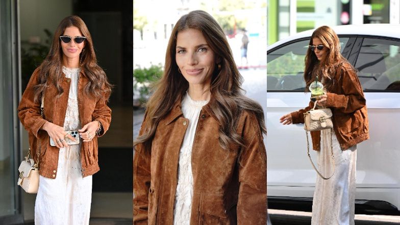 Weronika Rosati wychodzi ze studia "DDTVN" uzbrojona w torebkę za ponad 10 tysięcy złotych