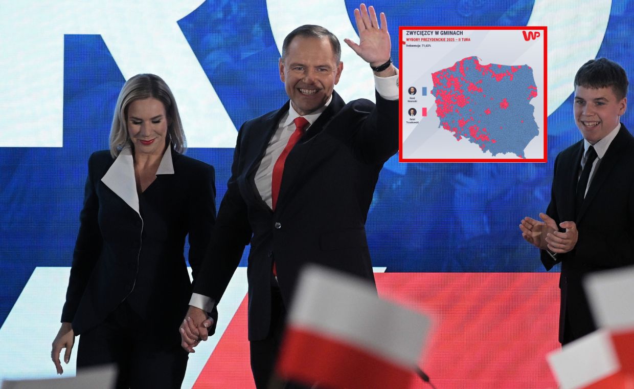 Mapa mówi wszystko. W tych gminach Nawrocki zdeklasował rywala