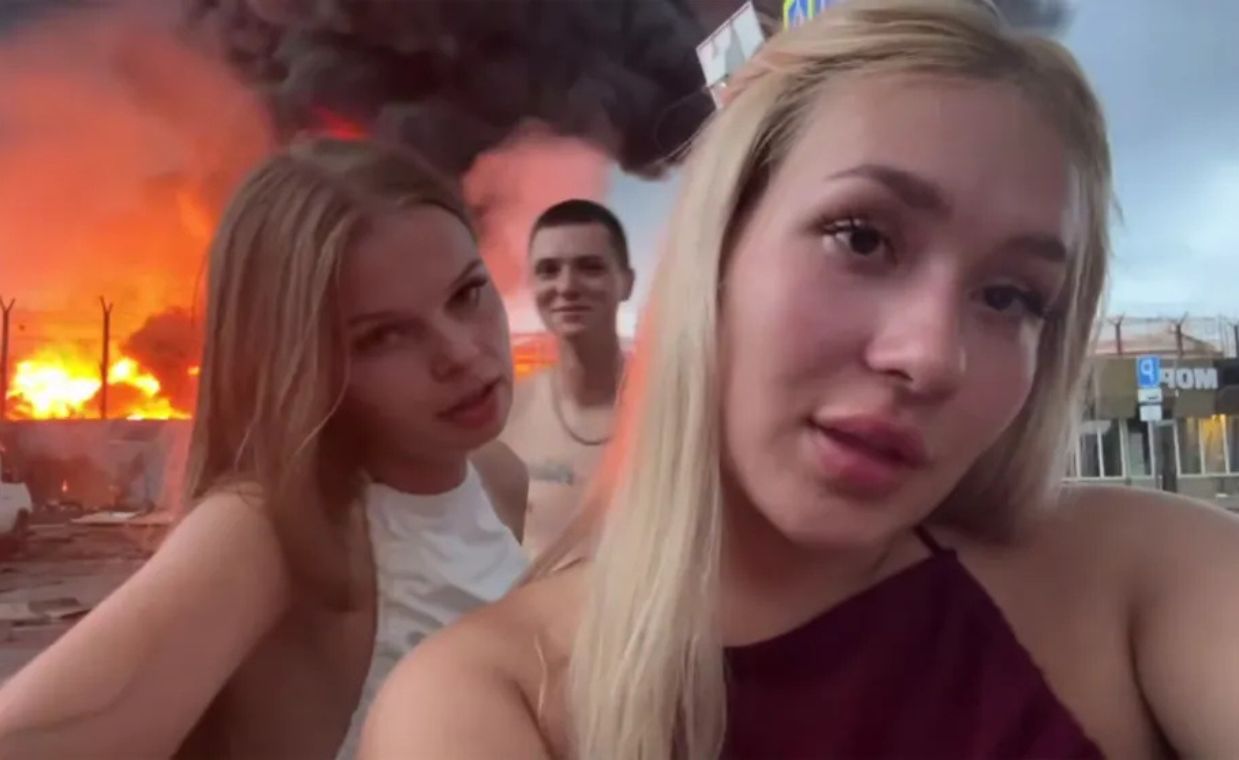 Pozowali na tle płonącego magazynu w Soczi. Rosjanie zatrzymani