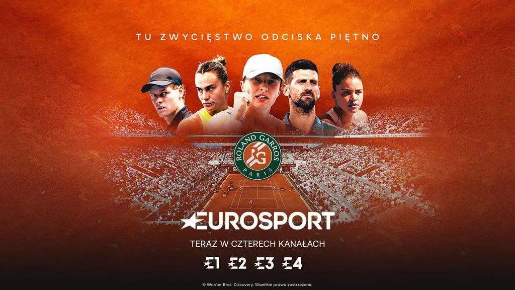 TVN WBD pokaże Roland Garros w 4 kanałach i w 2 serwisach. Co z Eurosportem 4K?