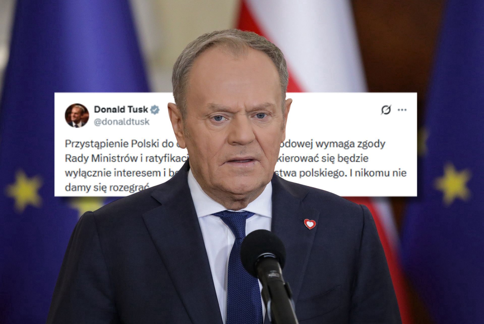 Tusk ostro o Radzie Pokoju i Nawrockim. "Nie damy się rozegrać"