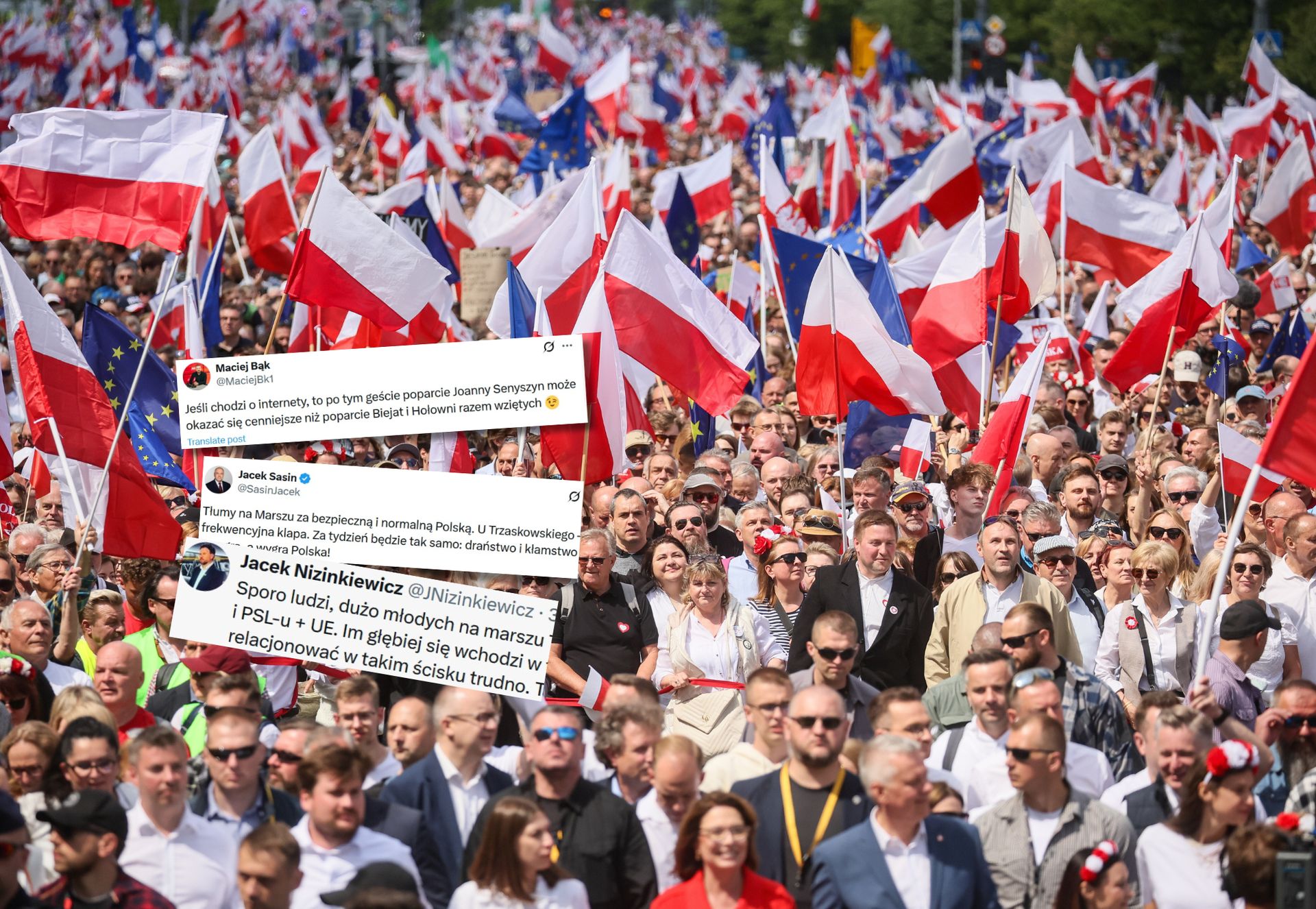 Marsze poparcia w Warszawie. Lawina komentarzy