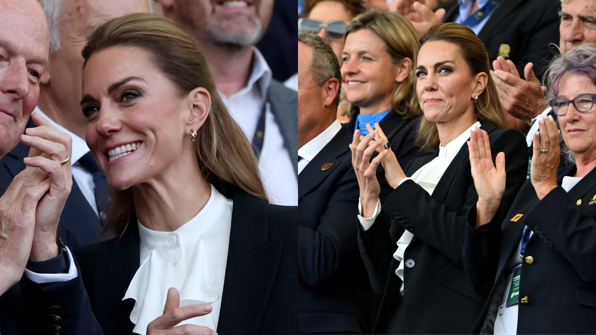 Księżna Kate z nowym kolorem włosów dopinguje drużynę Anglii podczas Pucharu Świata w Rugby Kobiet