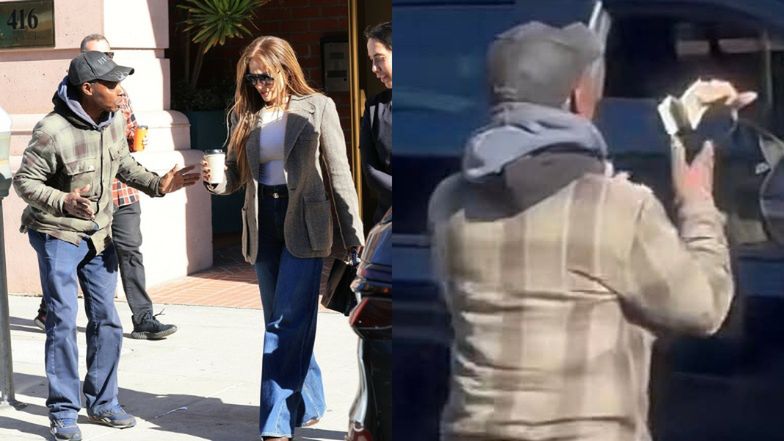 Hojna Jennifer Lopez z torebką za 80 tys. dolarów DAJE JAŁMUŻNĘ bezdomnemu (WIDEO)