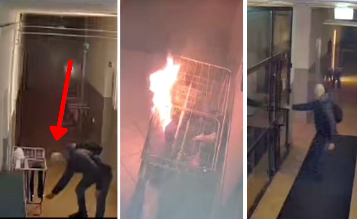 Hostel stanął w ogniu. Kamery uchwyciły, co zrobił gość. Mamy nagranie