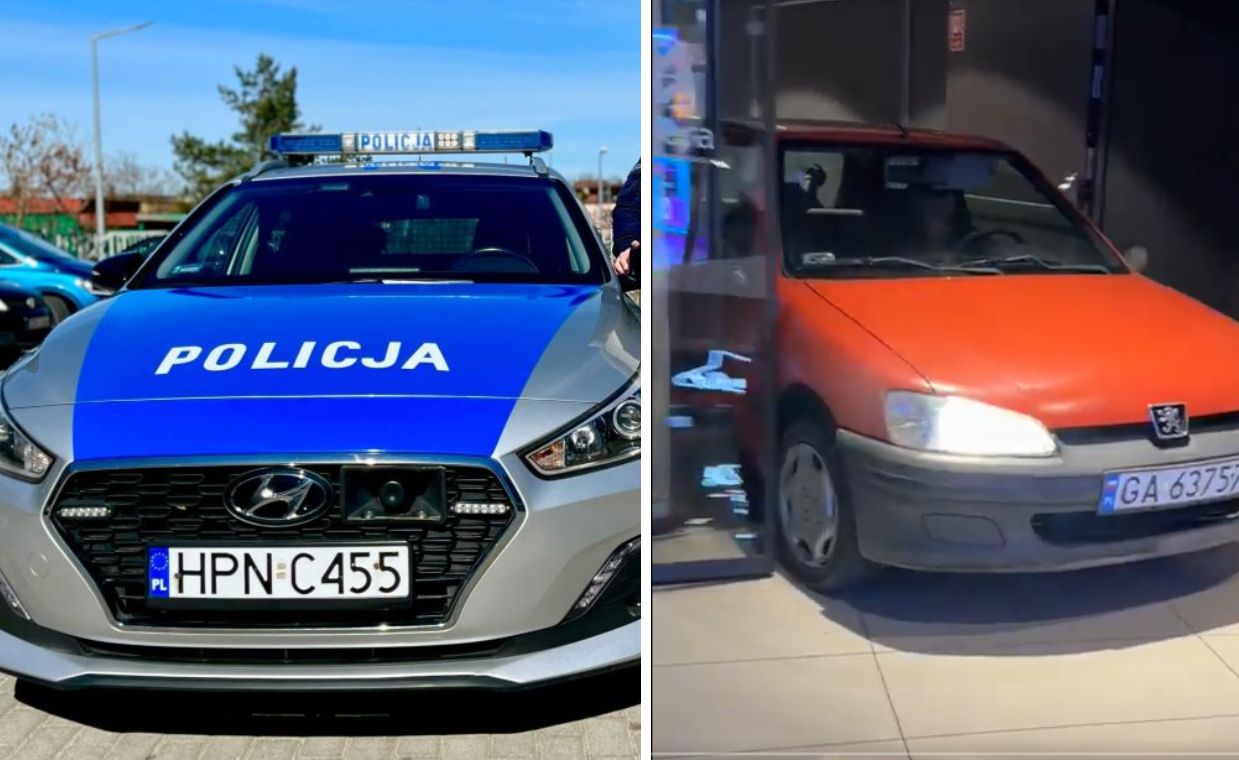 85-latek wjechał do galerii. Chciał wyjechać z parkingu