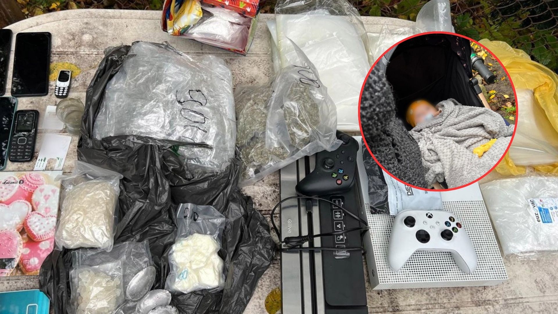 Odkrycie w ogródkach działkowych. Niemowlę pod wpływem narkotyków