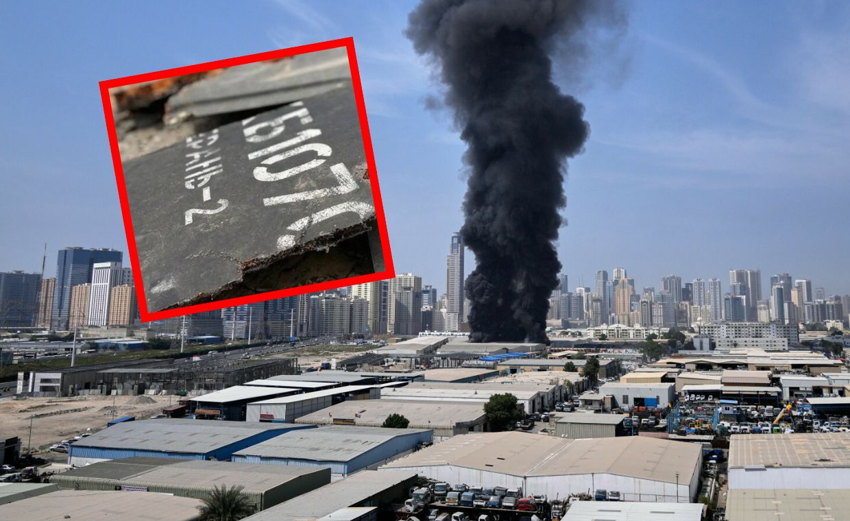 Szczątki drona w Dubaju. Na maszynie były napisy cyrylicą