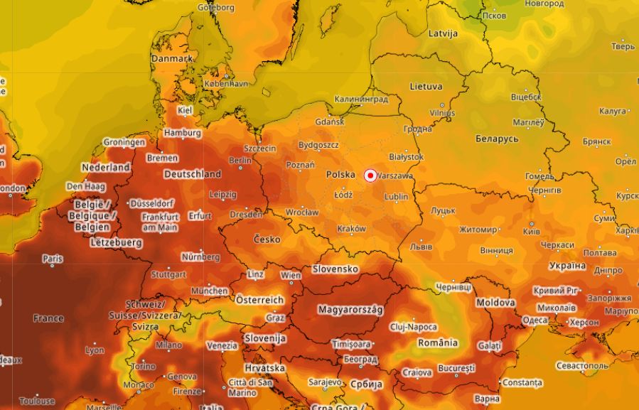 Mapa upałów online. Sprawdź, gdzie jest najcieplej