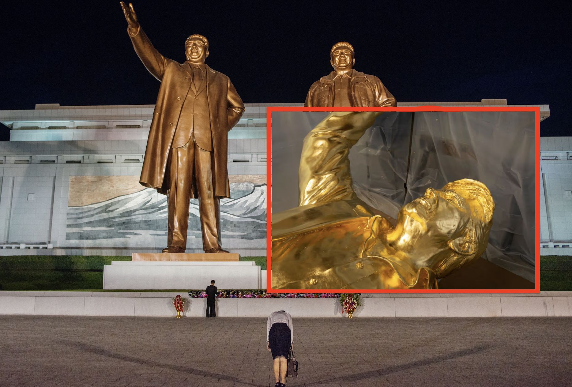 Złoty posąg Trumpa. Skojarzył się z pomnikami w Korei Północnej