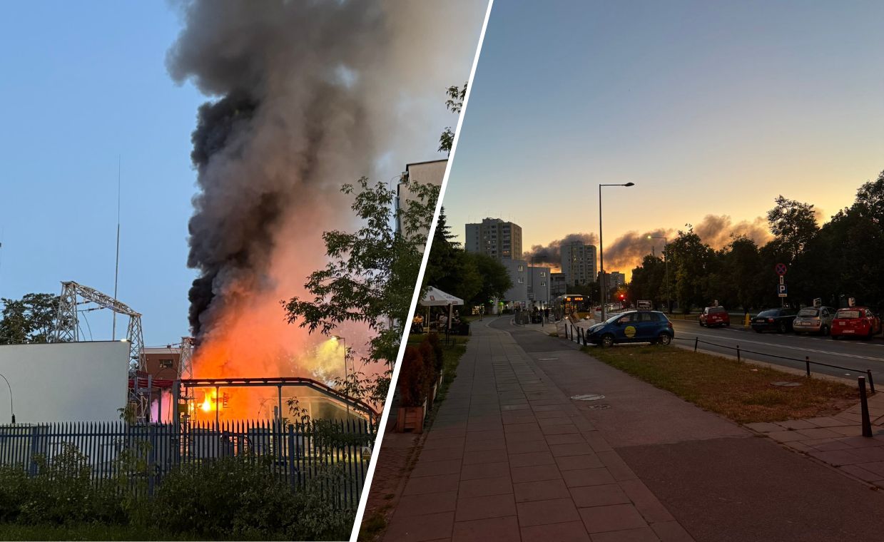 Warszawa: pożar stacji energetycznej na Grochowie