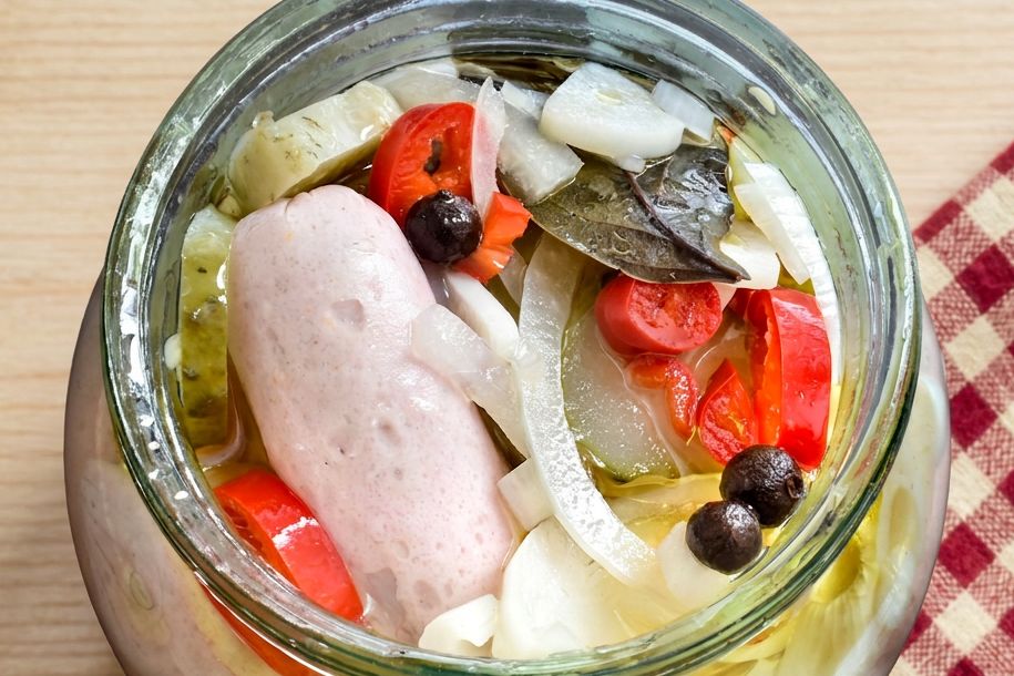 Czesi pakują do słoików zamiast ogórków i grzybów. Marynowane kiełbaski to ich ulubiona przekąska