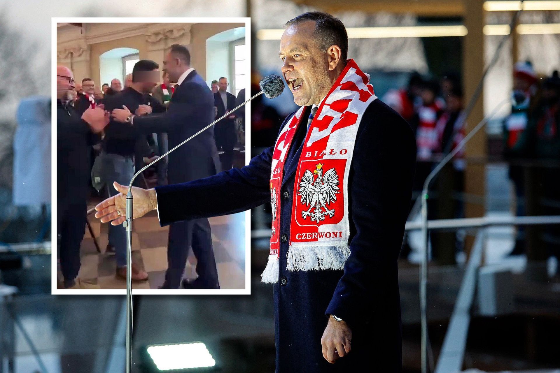 Prezydent Nawrocki i serdeczne powitanie z szefem gangu kiboli