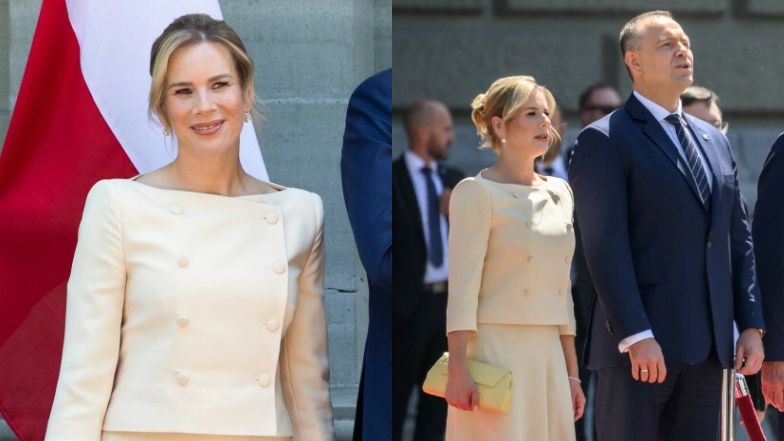 Marta i Karol Nawroccy z oficjalną wizytą w Szwajcarii. Pierwsza dama postawiła na dyplomatyczną klasykę (FOTO)