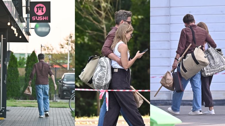 Agnieszka Kaczorowska i Marcin Rogacewicz wpadli po sushi, aby następnie w objęciach udać się na trening