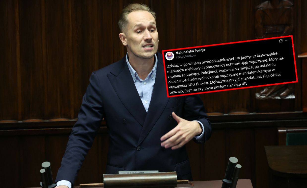 Berkowicz nie zapłacił za zakupy, dostał mandat. Jest głos policji