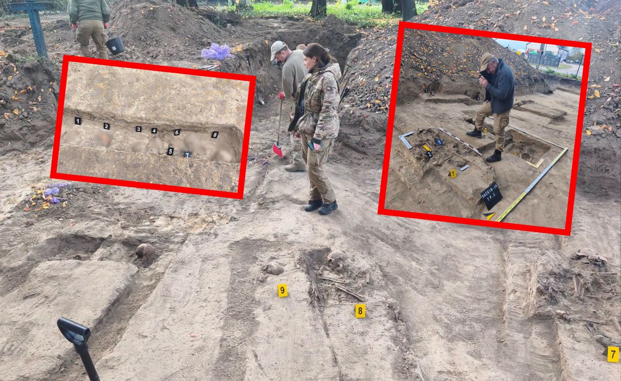 Masowe groby w Łaskowie. Odkryto szczątki ponad 40 Ukraińców