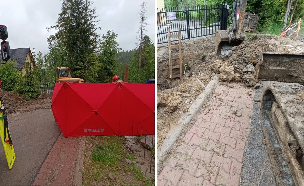 Akcja ratunkowa w Zakopanem. Ziemia przysypała mężczyznę