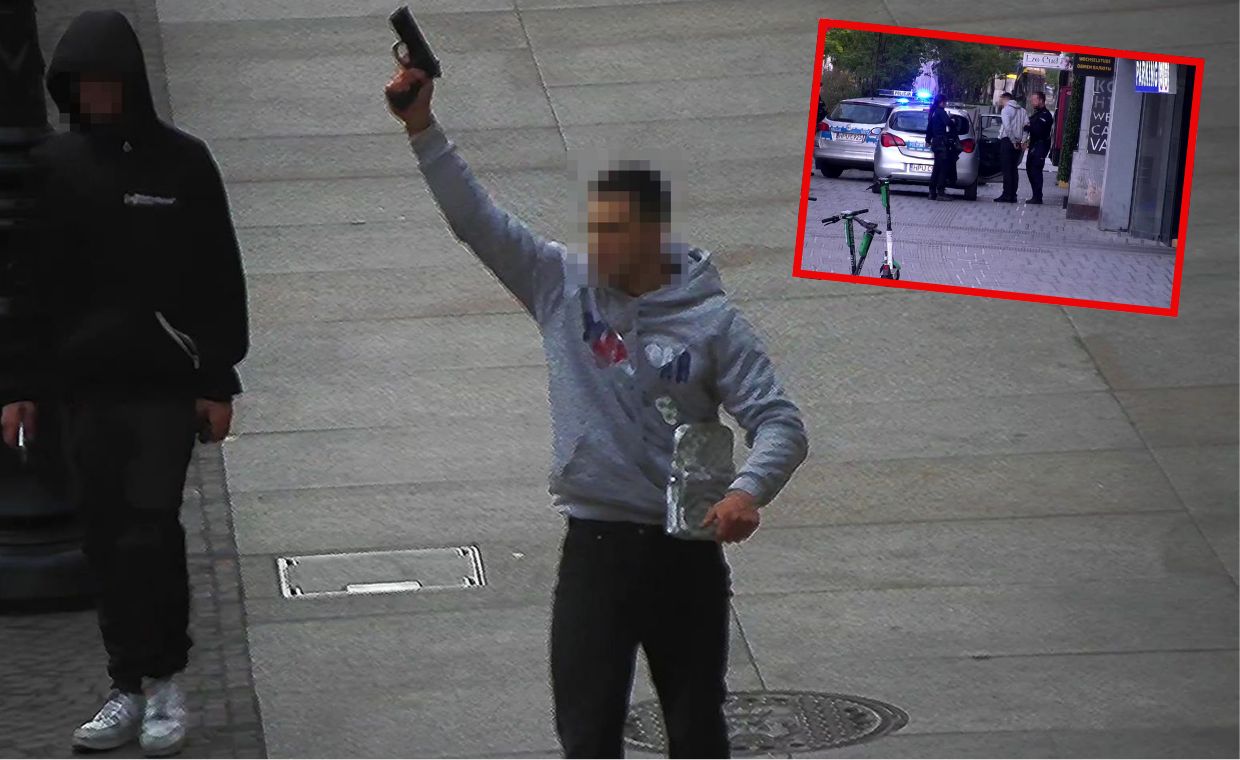 "Celował w powietrze i otoczenie". Groźne sceny w centrum miasta