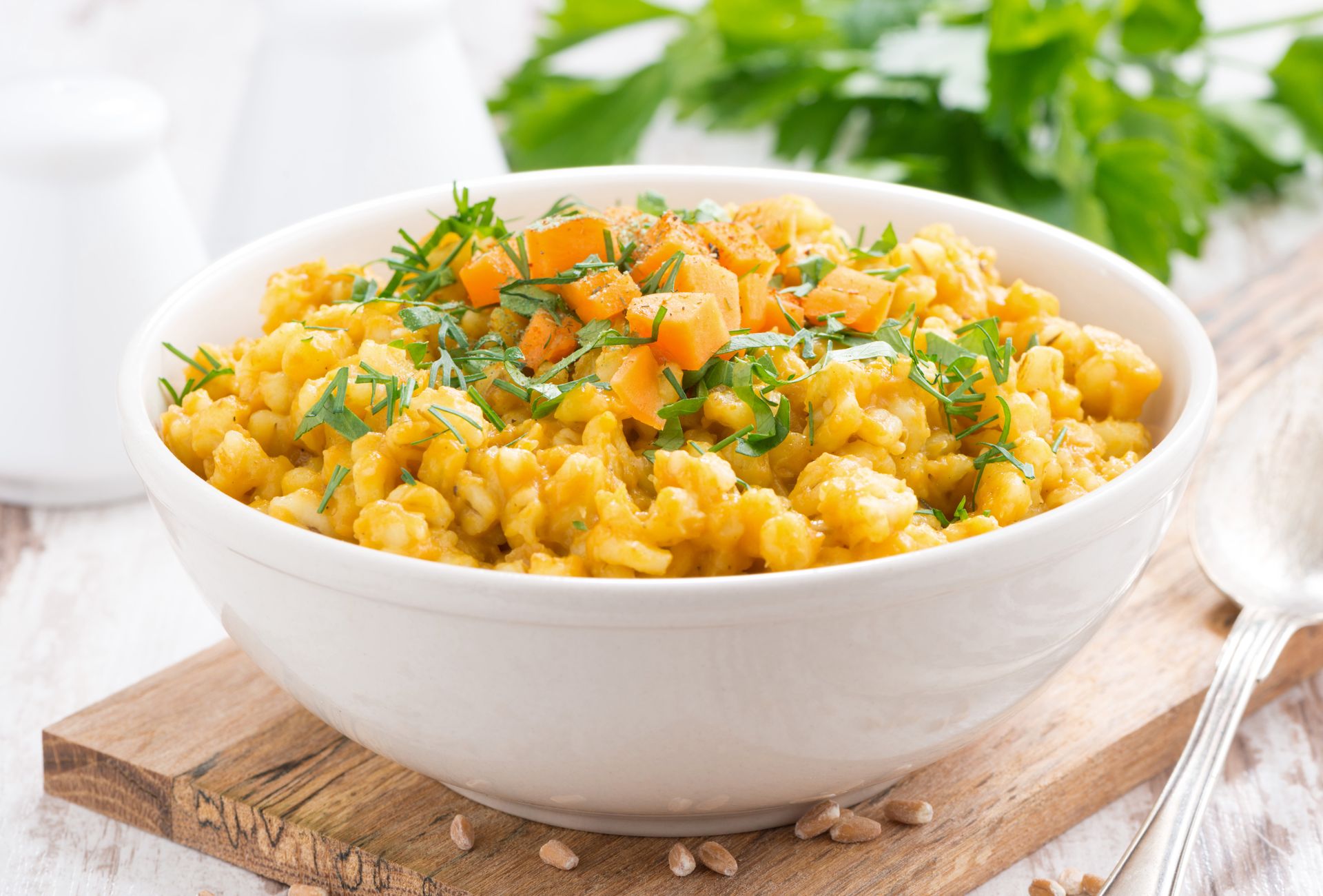 Do kaszy dorzucam sezonowe warzywo. Wychodzi pyszny, jesienny obiad