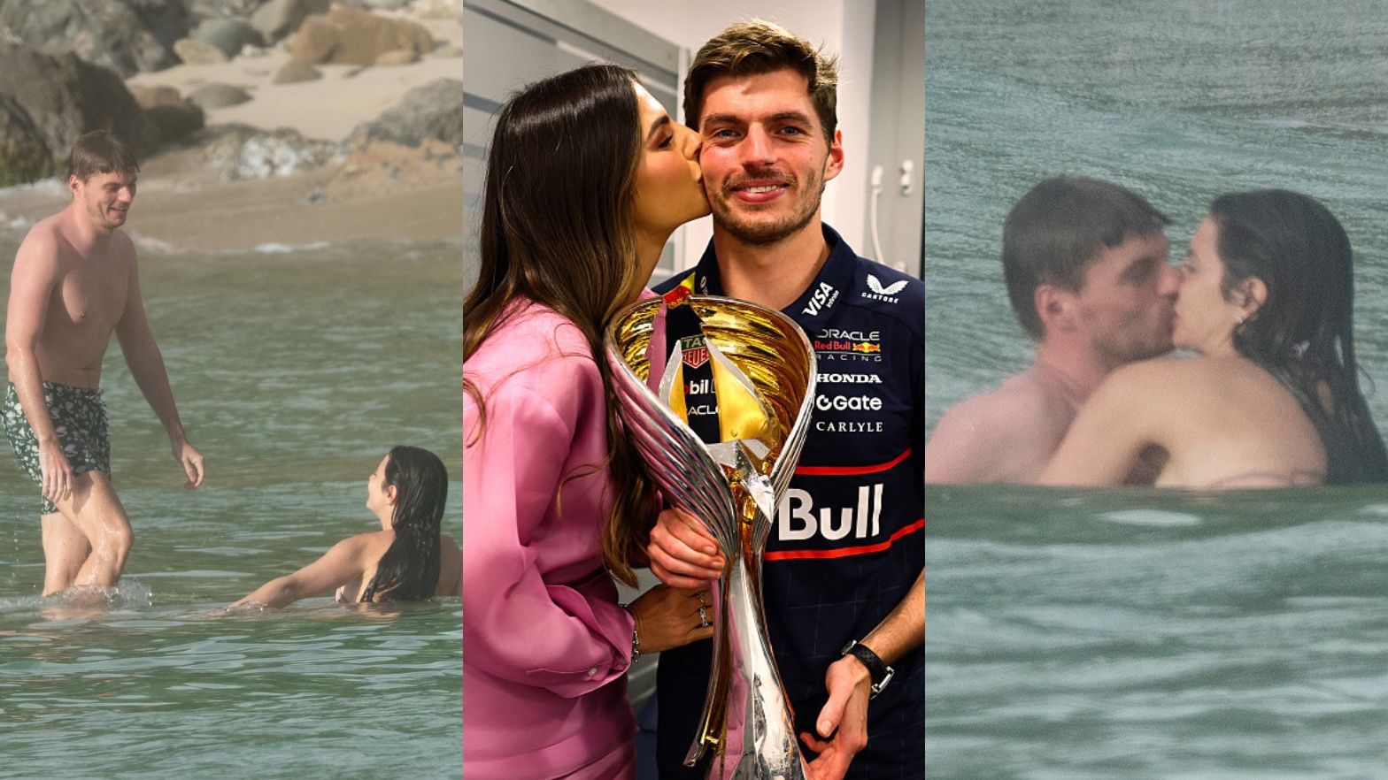 Najlepszy kierowca F1 Max Verstappen dokazuje ze starszą o 9 lat ukochaną. Tytuł mistrza należy mu się też w wodnych pocałunkach? (ZDJĘCIA)
