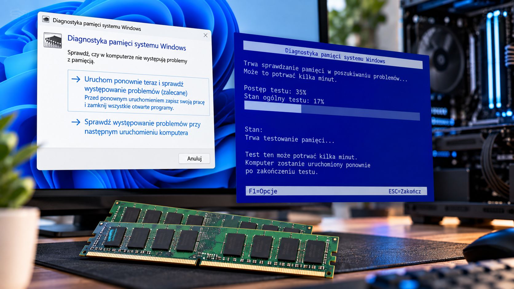 Jak sprawdzić kondycję pamięci RAM bez instalowania programów?