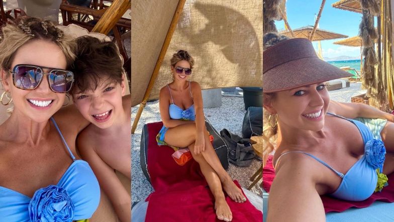 Maja Rutkowski tęskni za urlopem i prezentuje serię fotek w niebieskim stroju kąpielowym