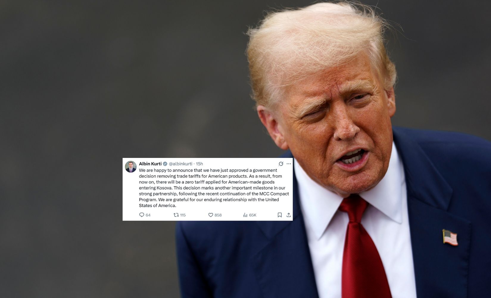 Kosowo znosi cła na towary z USA. "Jesteśmy pierwsi"