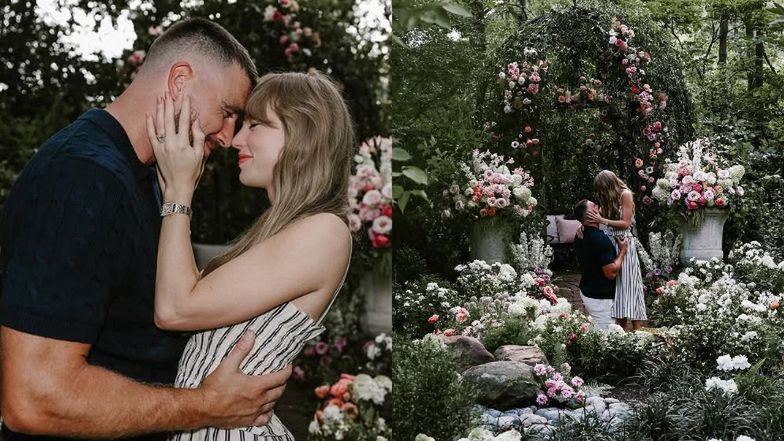 Taylor Swift i Travis Kelce ZARĘCZENI! "Wasza nauczycielka angielskiego i pan od w-fu biorą ślub". Pierścionek robi wrażenie